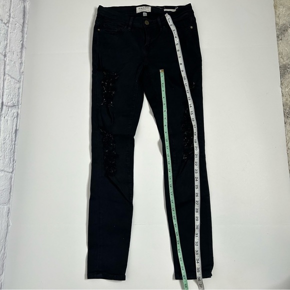 Frame Le Skinny De Jeanne Noir Ripped Jeans - Picture 15 of 16